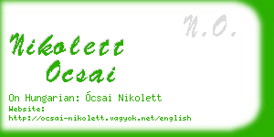 nikolett ocsai business card